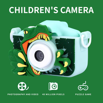 Snowall Kids Camera Toys With Green Dinosaur Camera For Kids,Cute Portable Little Boys Gifts Kids Camera Toys For 3-12 Years Old