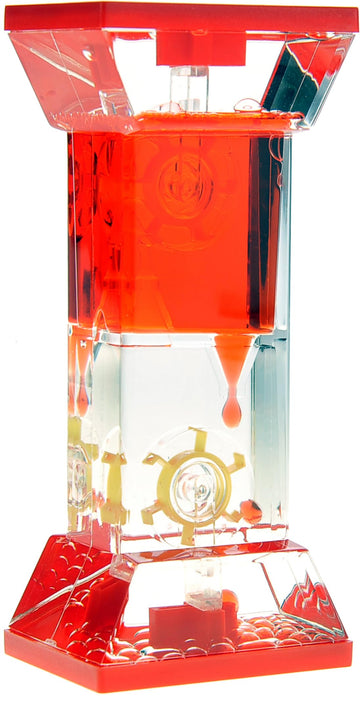 Powertrc Liquid Motion Bubbler Timer With 2 Wheels Inside | Relaxing And Calming Toy For Kids With Autism & Adhd (Red)