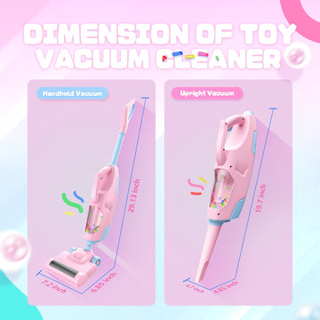 Toy Choi's 2-in-1 Kids Vacuum That Really Works - Toy Vacuum for Toddlers with Sound Effects, Pretend Play Kids Vacuum Cleaner,