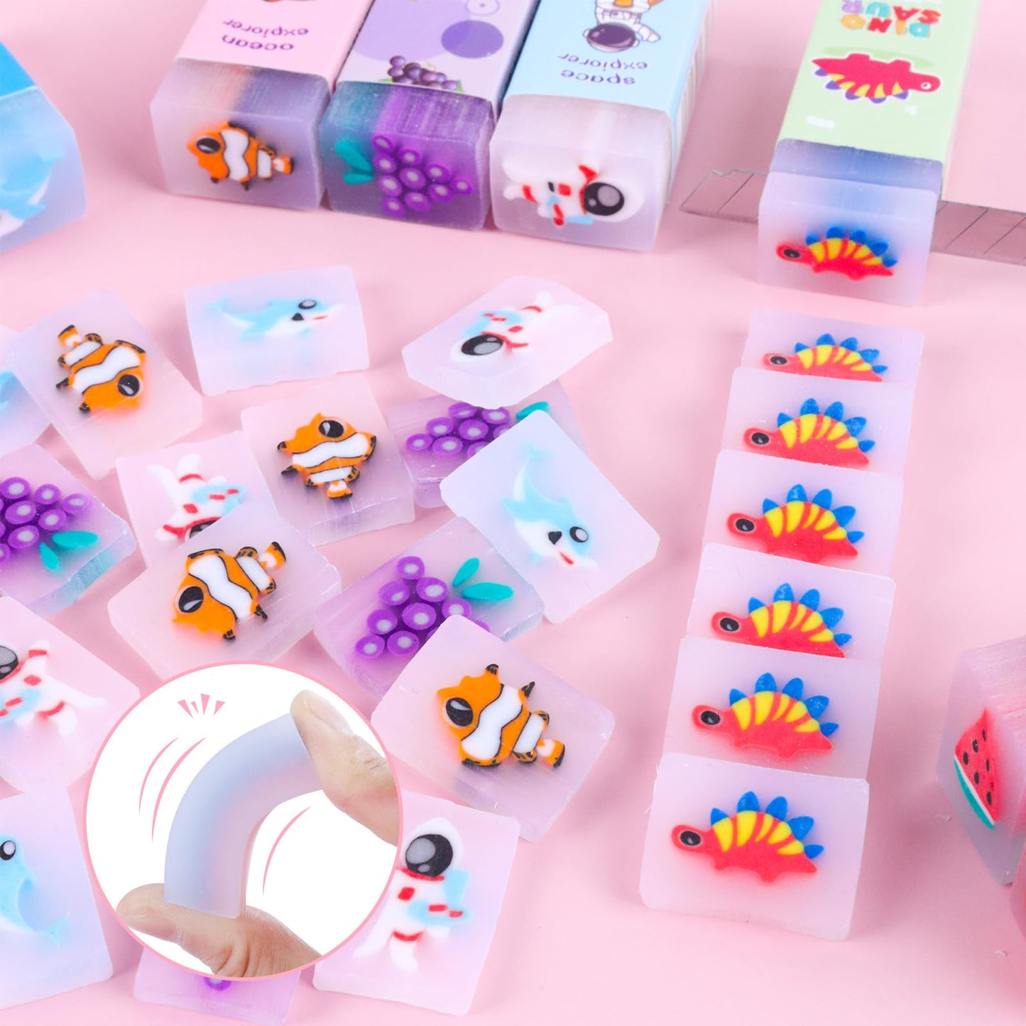 100 Pcs Pencil Erasers Bulk, Back to School Supplies for Kids, Office & School Eraser, Cute Erasers for Pencils, Classroom Prize