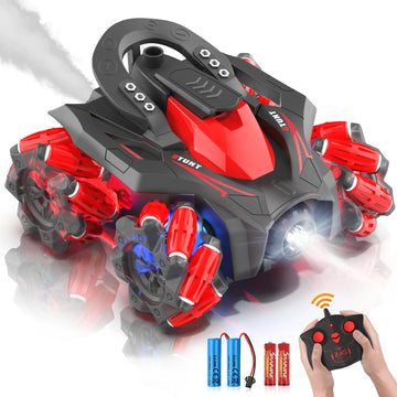 Eulogia RC Stunt Car 360 Upright & Side Rotating Remote Control Car, 4WD All Terrain Car Truck with 2 * 1200mAh Rechargeable Bat