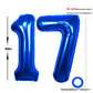 40 Inch Number 17 Balloon Blue Jumbo Giant Big Large Number 17 Foil Mylar Blue Balloons 71Th Birthday Party Anniversary Decorati