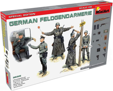 Mini Art Ma35315 1/35 German Army Field Military Police 5 Piece Set, 1930-40S, Weapons And Equipment Included, Plastic Model