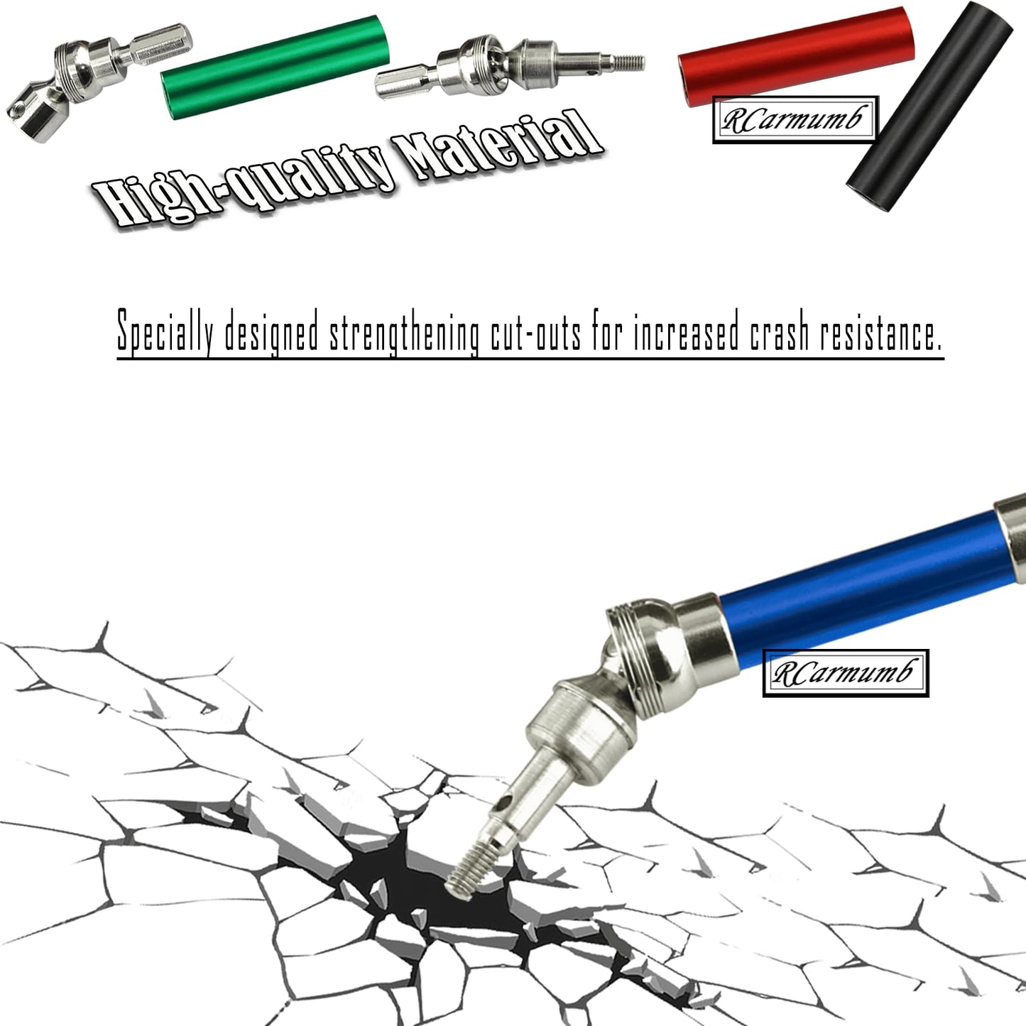 Rcarmumb CVD Drive Shaft & Shocks Upgrades Part for 1/10 Arrma Senton Granite 3s Blx&Mega550,Vortek 3s Blx,4pcs Front Rear Steel