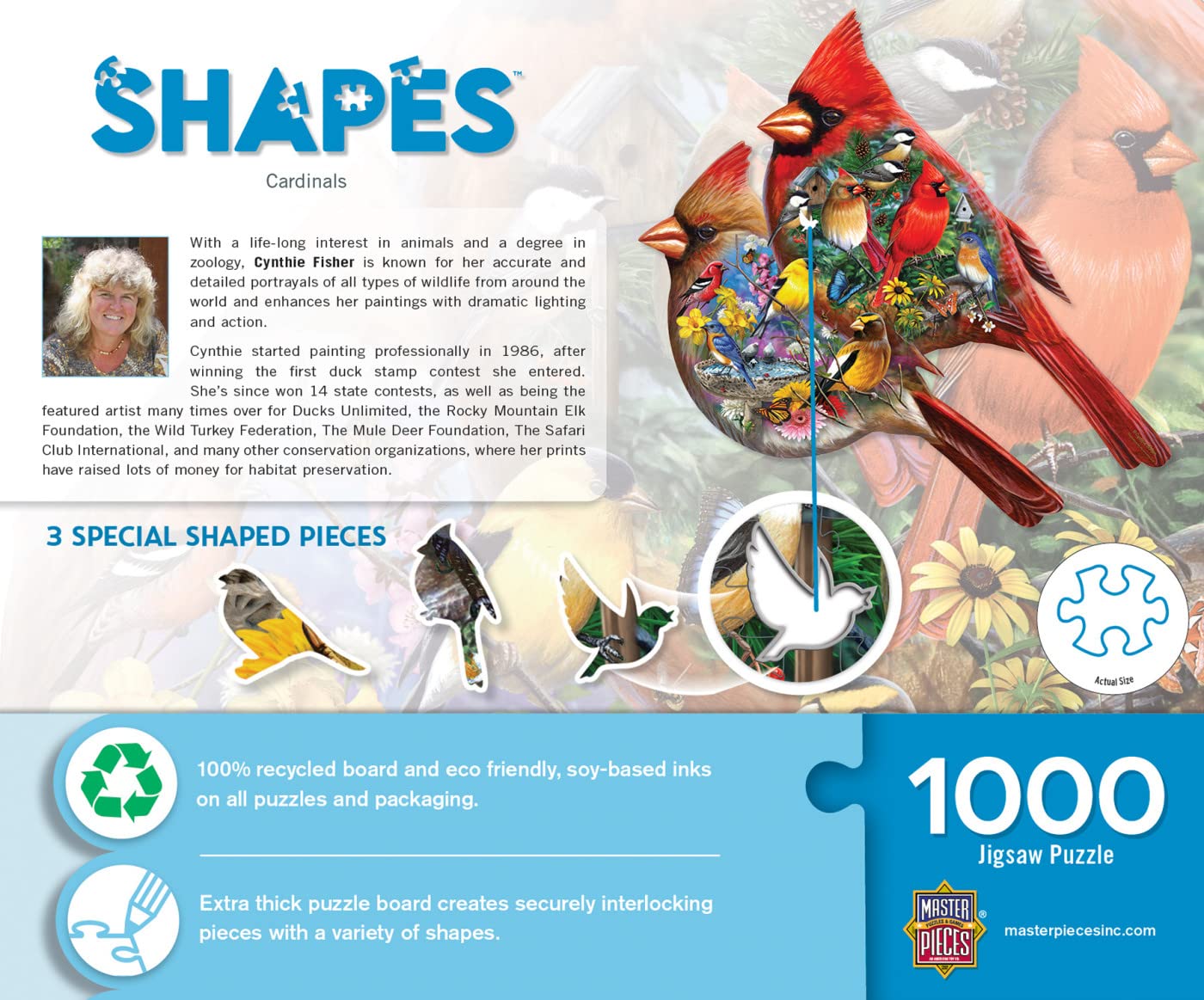 Masterpieces 1000 Piece Jigsaw Puzzle For Adults, Family, Or Youth - Cardinals - 27.5'X37.5'