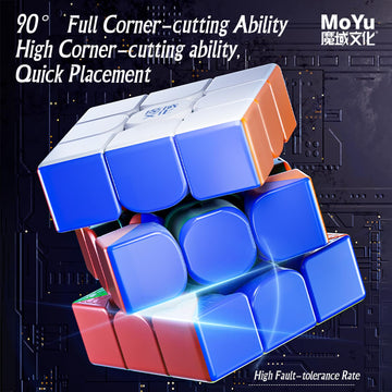 Cubershop Moyu Wrm V9 Magnetic 3X3 Speed Cube, Stickerless, 2023 Flagship, Dual Adjustment System, Superior Stability, Includes Cube Stand & Instructions, Kid Gift