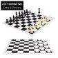 Chess Set 20'' Portable Chess & Checkers Set, Foldable Silicone Chess Game With Plastic Weighted Chess Pieces & Storage Bag, 2 I