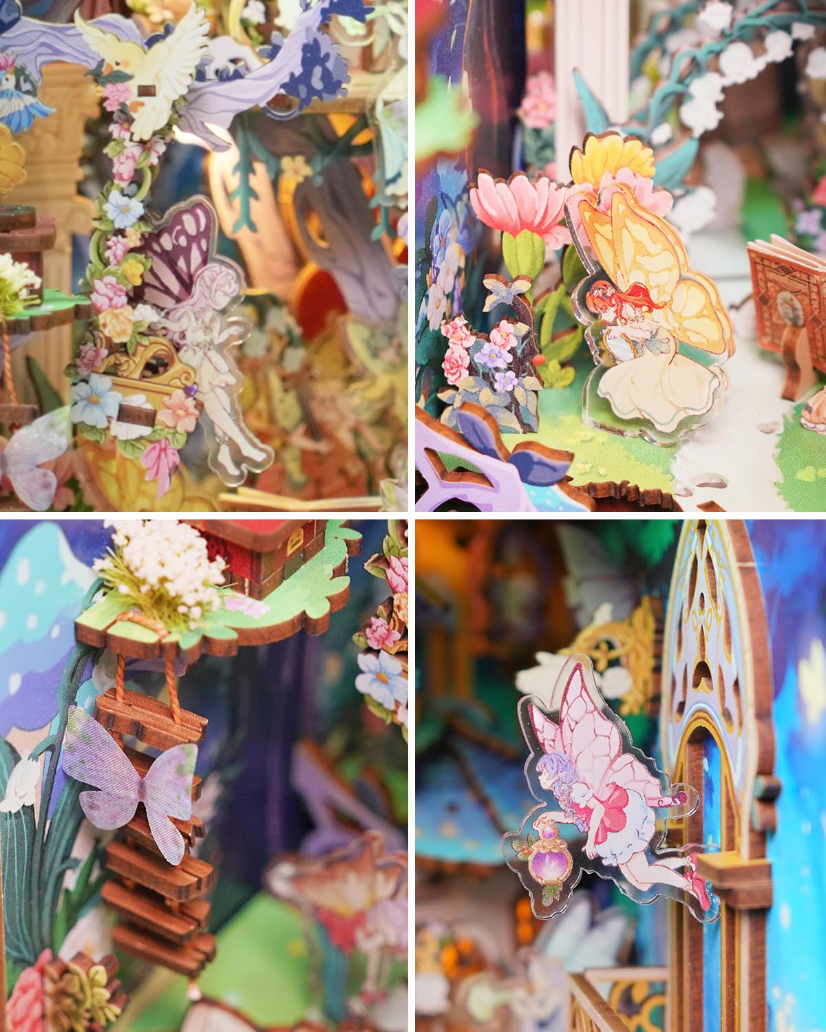 Tonecheer Tonecheer X British Library Diy Book Nook Kit,Shakespeare 3D Wooden Puzzle For Adults,Miniature House Booknook Bookshe