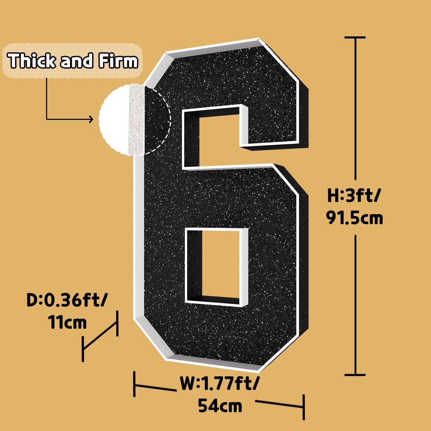 Imprsv 3Ft Black 60Th-Birthday Decorations Numbers: 60Th Birthday Party Anniversary Decorations Large Light Up Numbers 60 For Me