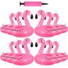 Skylety 48 Pieces Flamingo Inflatable Drink Holders Drink Float Swimming Pool Float Pink Flamingo Cup Holders For Beverage Cans
