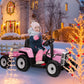 12V Kids Battery Powered Electric Tractor With Trailer, Toddler Ride On Car With Remote Control/ 7-Led Headlights/ 2+1 Gear Shift/Music Player/Usb Port For Kids 3-6 Years (Lightpink, 25W-Tread Tire)
