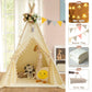 Wirhao Teepee Tent For Kids With Padded Mat Cotton Canvas Kids Tent With Pompom For Toddlers Indoor Kids Play Tent For Girls Boy
