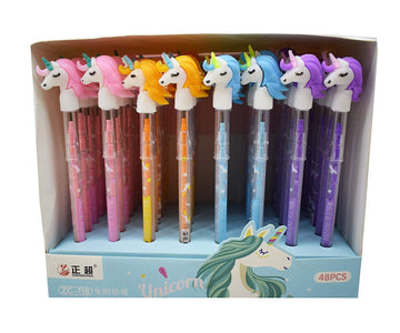 Asera Unicorn Fancy Pencils Push Pencils For Kids Birthday Return Gifts Party Favours Favors Take Away Gifts (Pack Of 48)