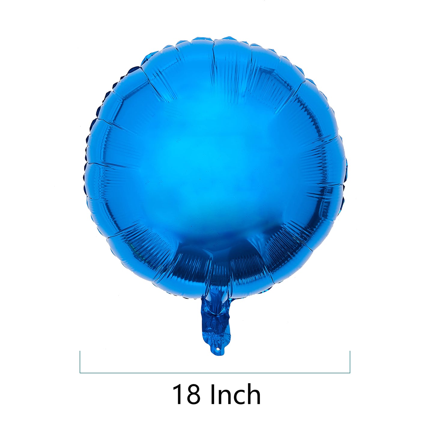 Blue Foil Balloons, Round Shape 10Pcs Big Mylar Balloons Helium Balloons For Birthday Baby Shower Wedding Party Decoration 18 In