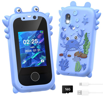 Kids Smart Phone for Boys Toys Age 3-10, Touchscreen HD Dual Camera Learning Cell Phone for Kids with Music Player, Games, 16GB 