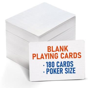 Lotfancy Blank Playing Cards, 180Pcs White Blank Index Flash Cards To Write On, Printable, Study Learning Cards, Diy Gift Card, 