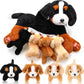 Hydren Nurturing Bernese Mountain Dog Plush Toy Set 15 Inch Nursing Mommy Dog Stuffed Animal With 4 Stuffed Magnetic Baby Puppie