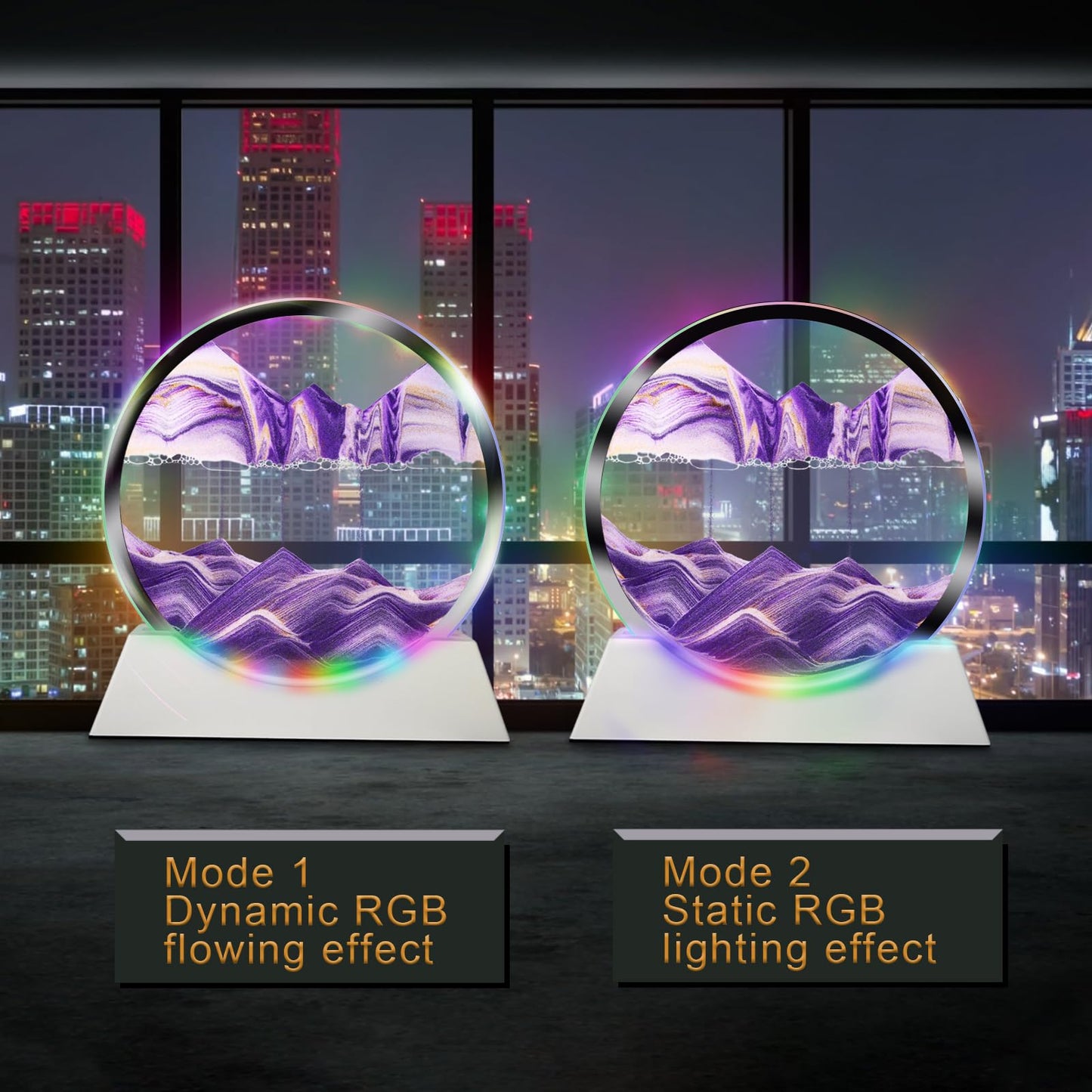 Mtadmai Moving Sand Art Liquid Motion Decor, Sand Art Bluetooth Speaker Bedside Lamp Dimmable Multi-Color, Moving Sand Art Lamp