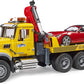 Bruder - Mack Granite Tow Truck with Bruder Roadster (02829) - For Ages (4) and Up - Compatible with bworld Figures