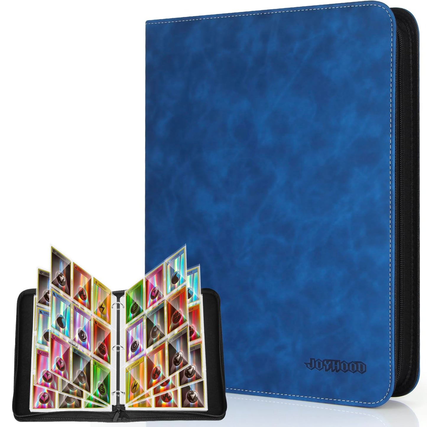 JoyHood Card Binder for Trading Card  Card Collection Binder with 9 Pocket - Hold Up to 900 Cards  Card Album Holder compatible with TCG/PM/MTG/OPCG/YGO Card (Sapphire Blue  9 Pockets)
