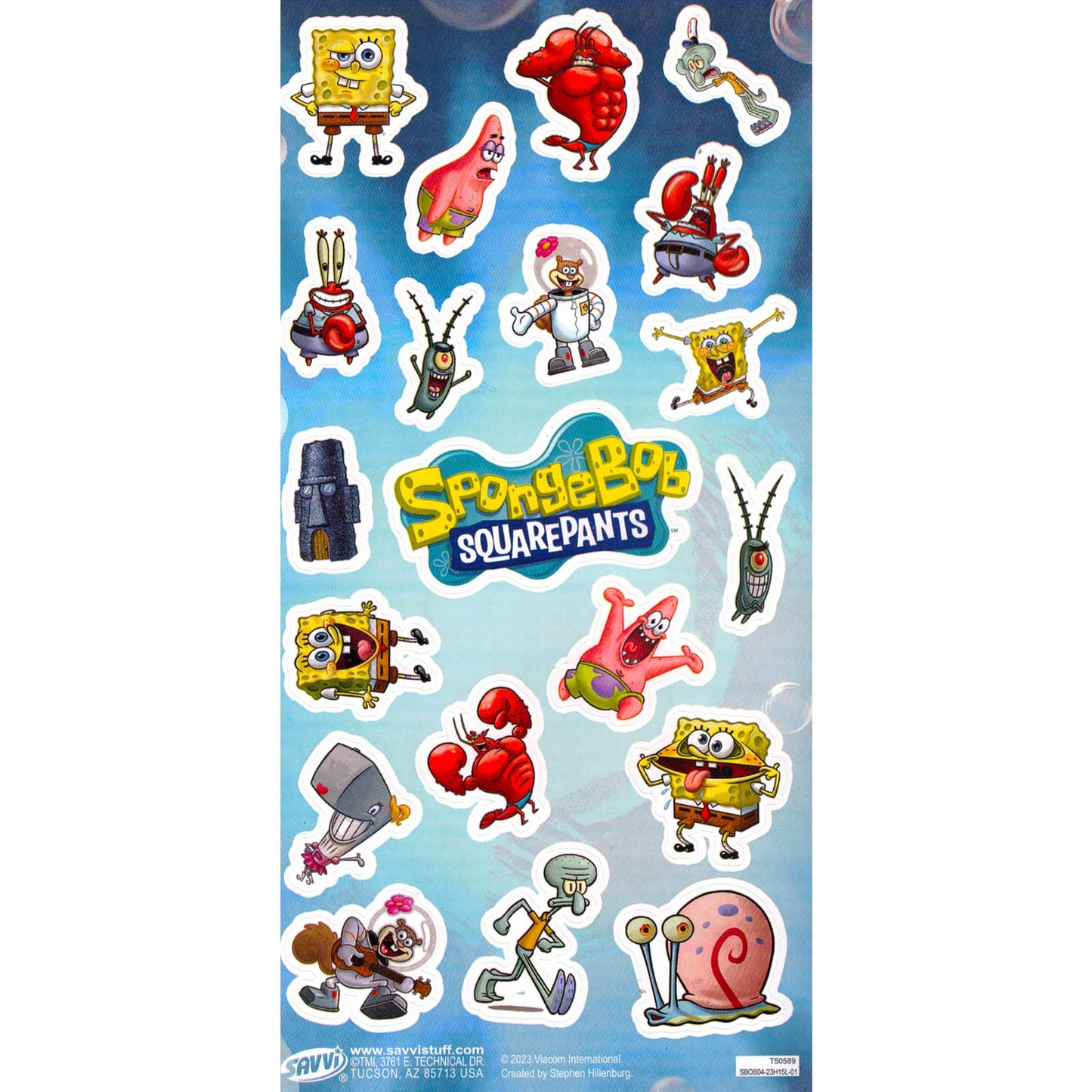Spongebob Squarepants Stickers for Kids - Bundle Set with 100 Spongebob Stickers for Crafts, Party Favors, Scrapbooks, and More