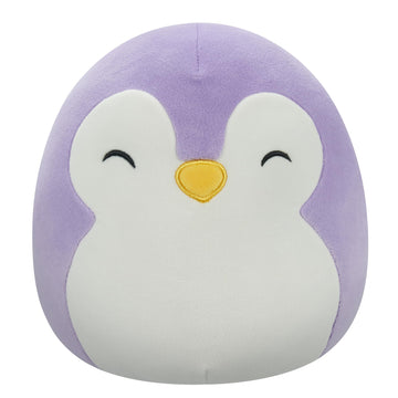 Squishmallows Original 7.5-Inch - Elle The Purple Penguin With Closed Eyes And White Belly