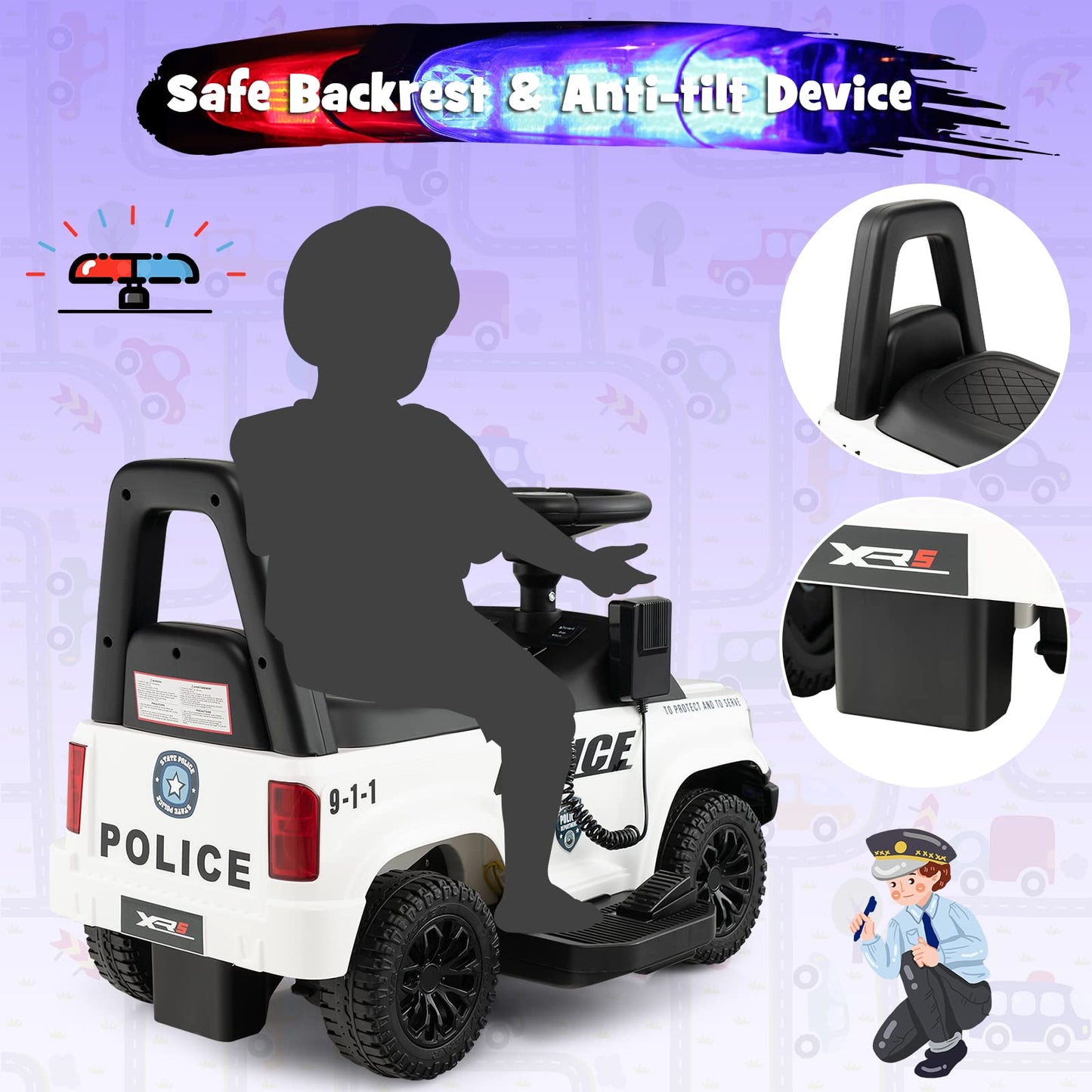 HONEY JOY Ride On Push Car, Licensed Mercedes Benz Push Cars for Toddlers w/Horn, Music, Lights, Under Seat Storage, Foot-to-Flo