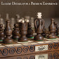 Wegiel Grand Royal Wooden Chess Set - 18" Luxury Handcrafted Beech & Birch - Unique Folding Design for Adults & Kids