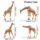 EYSCOTA Giraffe Toy Figurines Set  4 PCS Plastic Giraffe Figures and Calf  Realistic Wild Animals Giraffe Cake Topper Easter Birthday Gifts Jungle Animals Decor for Kids