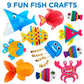 Arts and Craft Kit for Toddlers Ages 3, 4, 5 Years - Craft 9 Fun Fish Characters
