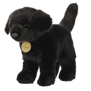 Aurora® Realistic Miyoni® Black Labrador Stuffed Animal - Lifelike Detail - Cherished Companionship - Black 10 Inches