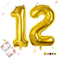 Smlpuame 40 Inch Number Balloon 0-9 Gold Large Number 12 Balloons,Digital Balloons For Birthday Party Celebration Decorations Su