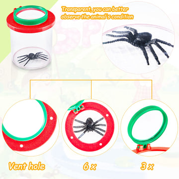 2 Pieces Magnifying Insect Box Insert Bug Viewer Bug Magnifier Container Critter Insect Cage Bug Jar For Kids Children Science Nature Exploration Tool (Chic Style)