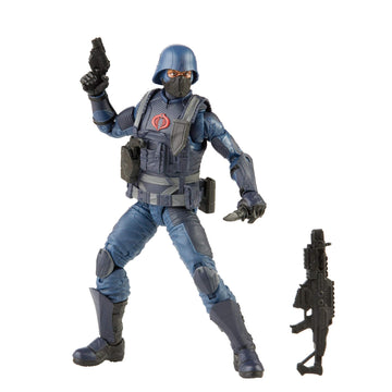 G.I. Joe Cobra Infantry Action Figure 6-Inch Scale Premium Toy, Black/Blue, Model F2718, Includes Accessories, Custom Package Art