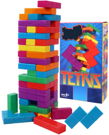 Toyshine Plastic Tetris Puzzle Brain Teaser Toy Colorful Tumbling Tower Stacking Game Montessori Intelligence Educational Gift F