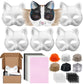 Draupnir 6Pcs Therian Mask Kit Cat Fox Mask with Felt Fabric Sheet, Fur and Eye Mesh, DIY Blank White Paper Cat Face Mask to Pai