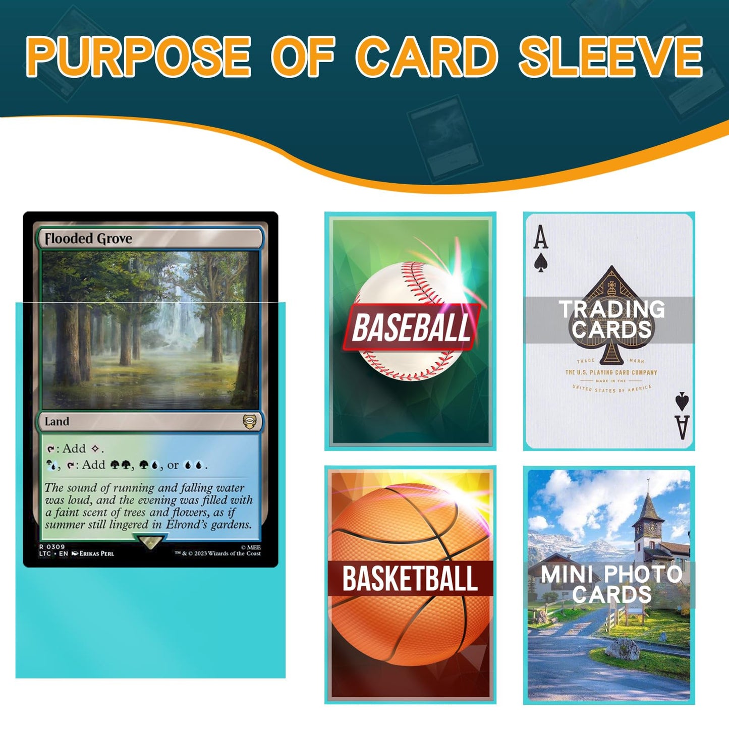 Vkshop 3 Colors Trading Card Sleeves,Plastic Card Sleeves Perfect Fit Mtg Cards,Tcg Cards,Magic Cards, Baseball Cards,Yugioh Sle