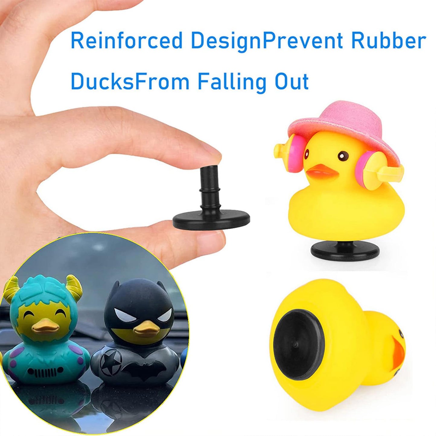 10Pcs Duck Plug - Rubber Duck Mount,Flock Locker Rubber Duck Holder For Jeep Dash And Fixed Display,Gift For Jeep Loverincludes