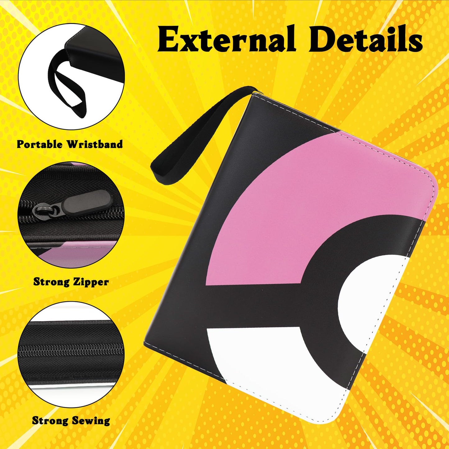 Card Binder 4-Pocket  400 Pockets Fashion Design Trading Card Holder for Sports Card enhanced Card Book Sturdy Card Holder (Pink  400 Card)