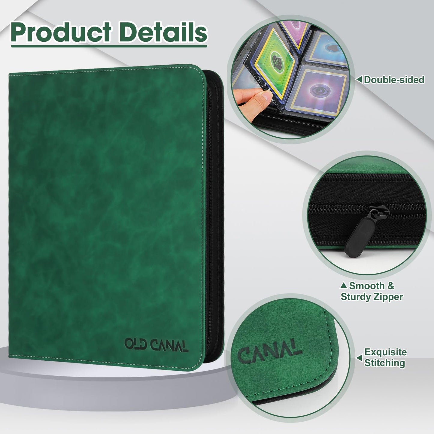 Old Canal Top Loader Binder  9 Pockets Card Binder Holds 252 Top Loaders  enhanced Trading Card Collection Holder  Top Loader Storage Album for TCG  Sports Cards  Dark Green (FOR TOP LOADERS ONLY)