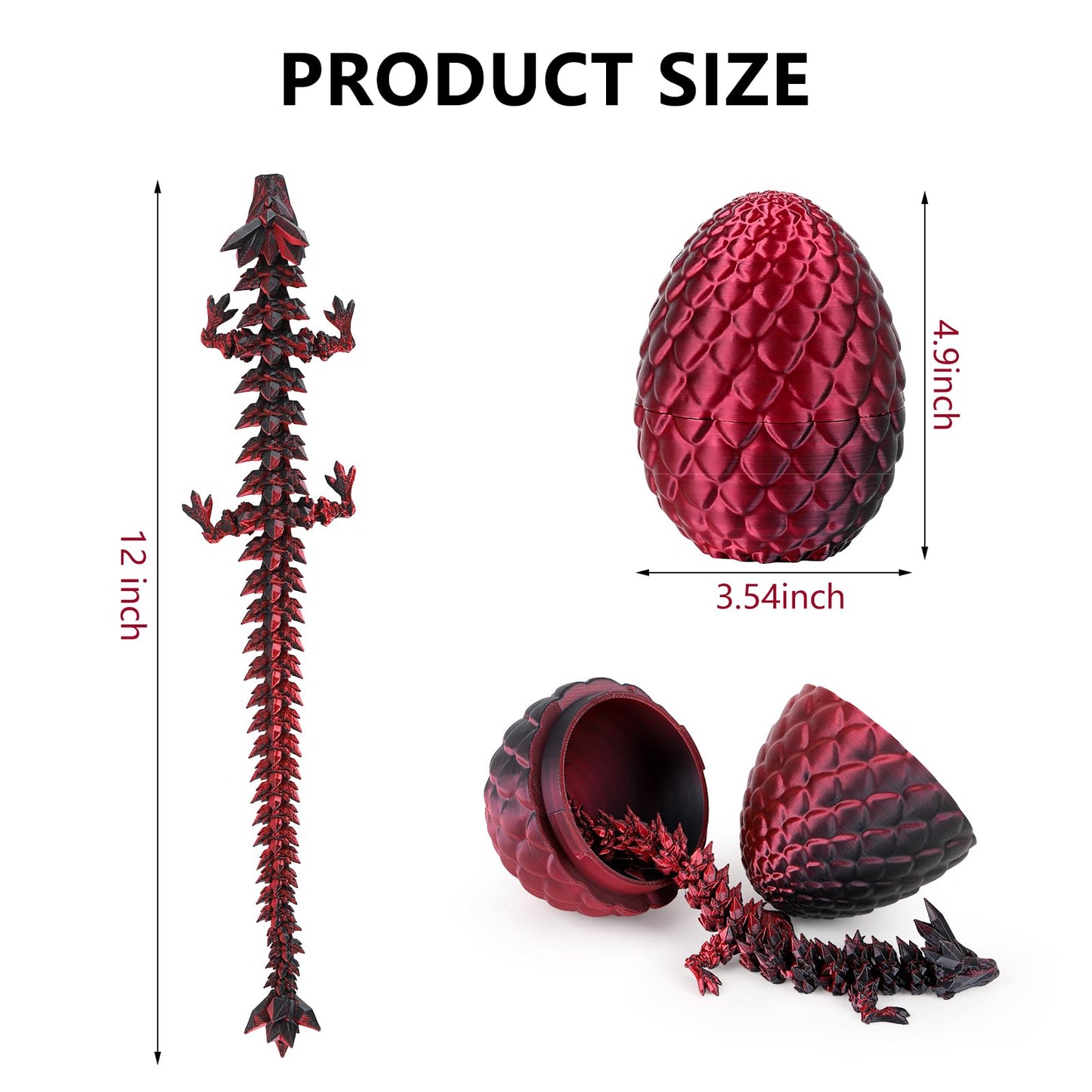 Sumland 3D Printed Dragon Eggs With Dragon Inside
