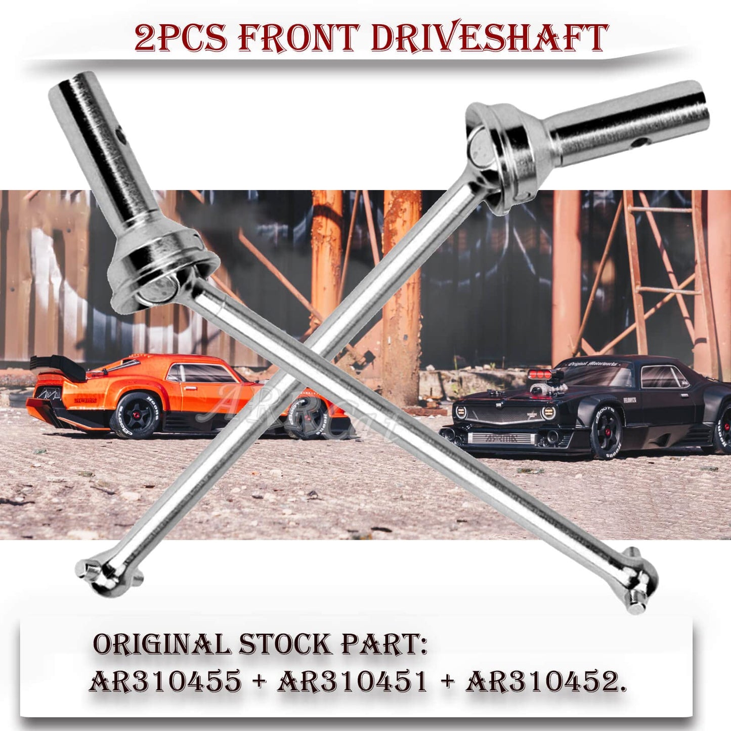 Drive Shaft for Arrma Typhon/Arrma Infraction/Arrma Limitless/Arrma Felony 6s Upgrade Parts, ARRCat 4PCS Front Rear Harden Steel