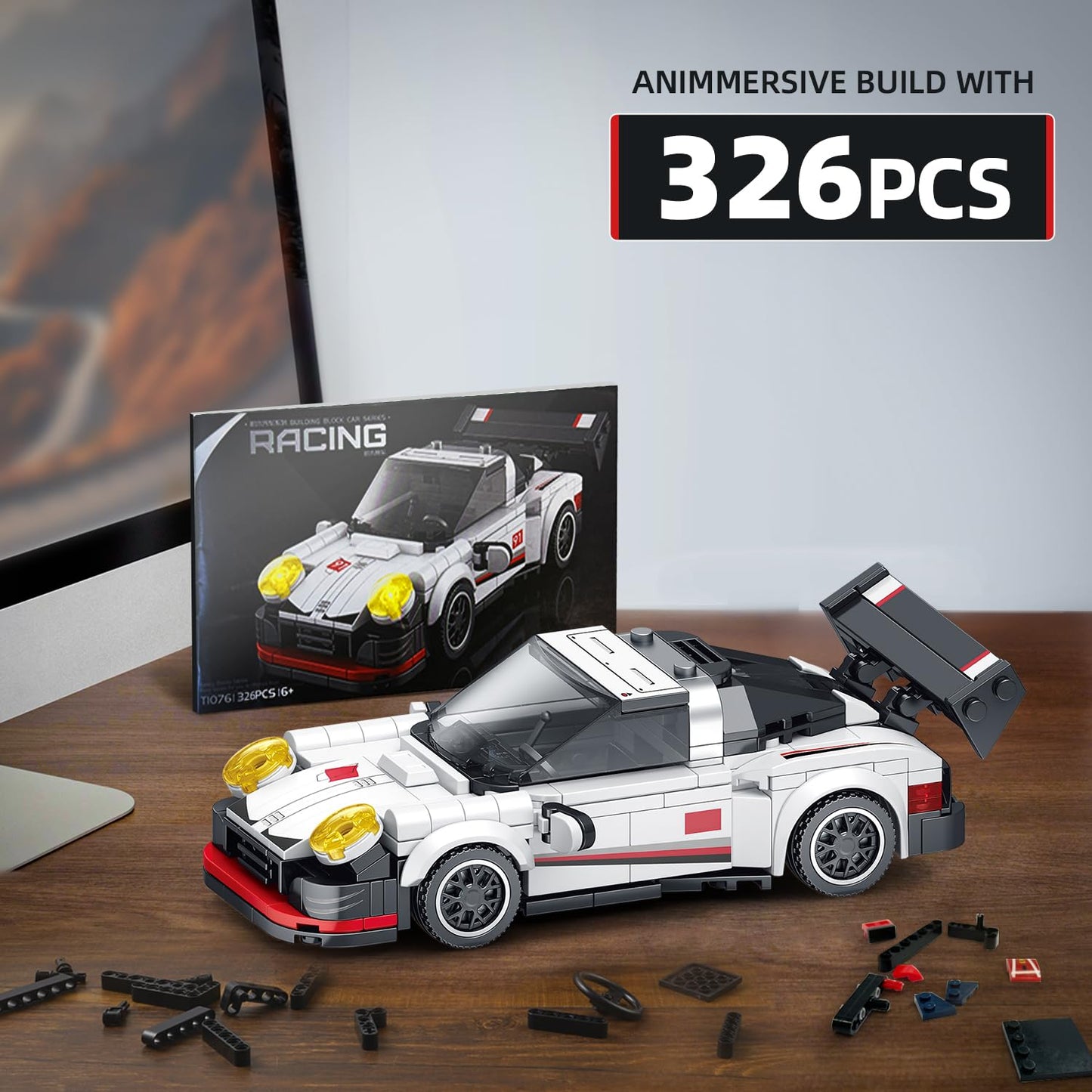 Vgd Car Building Sets With Display Case, Classic Model Car Kits Speed Car Building Blocks Set, Cool Collectible Model Super Race