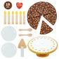 Pairpear Birthday Party Cake Playset For Kids,Wooden Toys Play Food