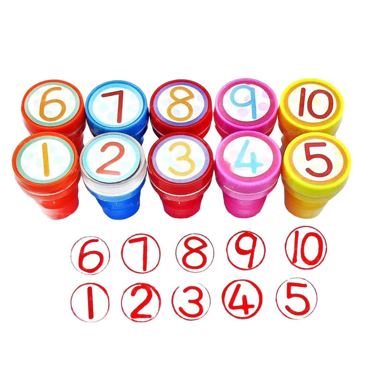 Artspark Number Stamps For Kids  10 Pcs Learning Stamps With Numbers 1 To 10, Art & Craft For School Supplies Toys For Kids, Bo