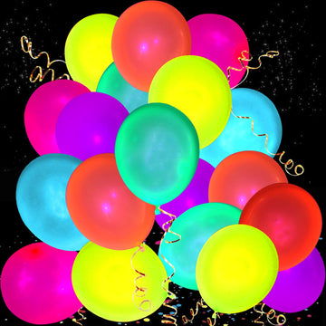210 Pack Uv Colored Neon Balloons Glow In The Dark Balloons Neon Party Decorations Glow Party Supplies Glow Balloons Black Light