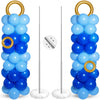 Civaner 2 Sets Cartoon Hedgehog Theme Balloon Column Stand Kit 100 Pcs Adjustable Blue Balloon Tower Pillar with 4 Pcs Gold Circ