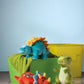 Mary Meyer Stuffed Animal Smootheez Pillow-Soft Toy, 10-Inch Blue Stegosaurus Dinosaur, Soft Polyester Material, Model 54403