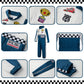 Kosgraiy Race Car Driver Costume Kid,Boy And Girl Racer Jumpsuit With Peaked Cap,Toddler Racing Costume Halloween,M/130