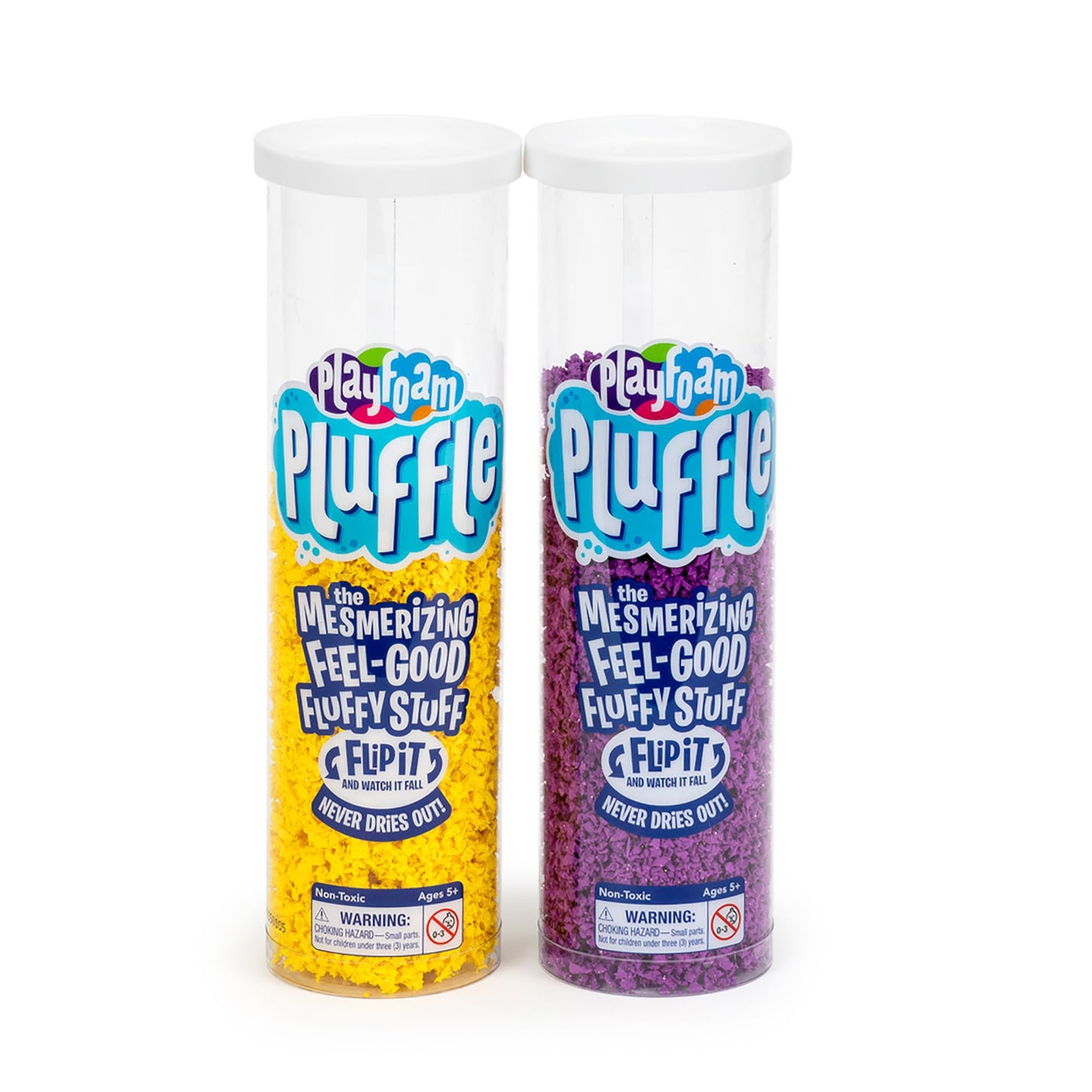 Educational Insights Playfoam Pluffle For Sensory Bins 2-Pack - Yellow & Purple Sensory Bin Filler For Sensory Table, Great For Sensory Play